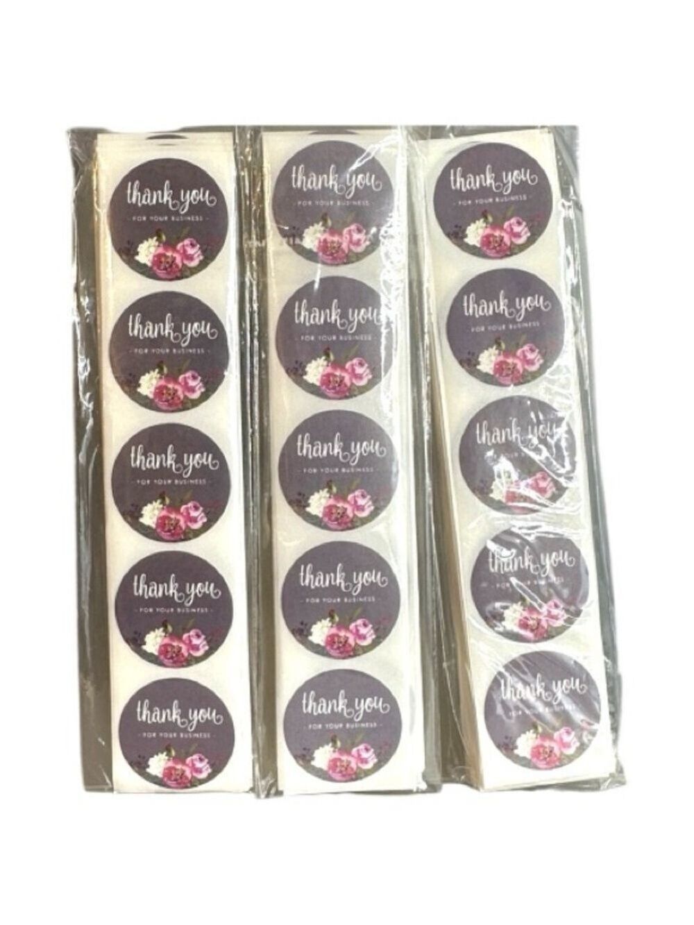 300 1 Inch Floral Thank You Stickers for Business - Picture 2 of 4